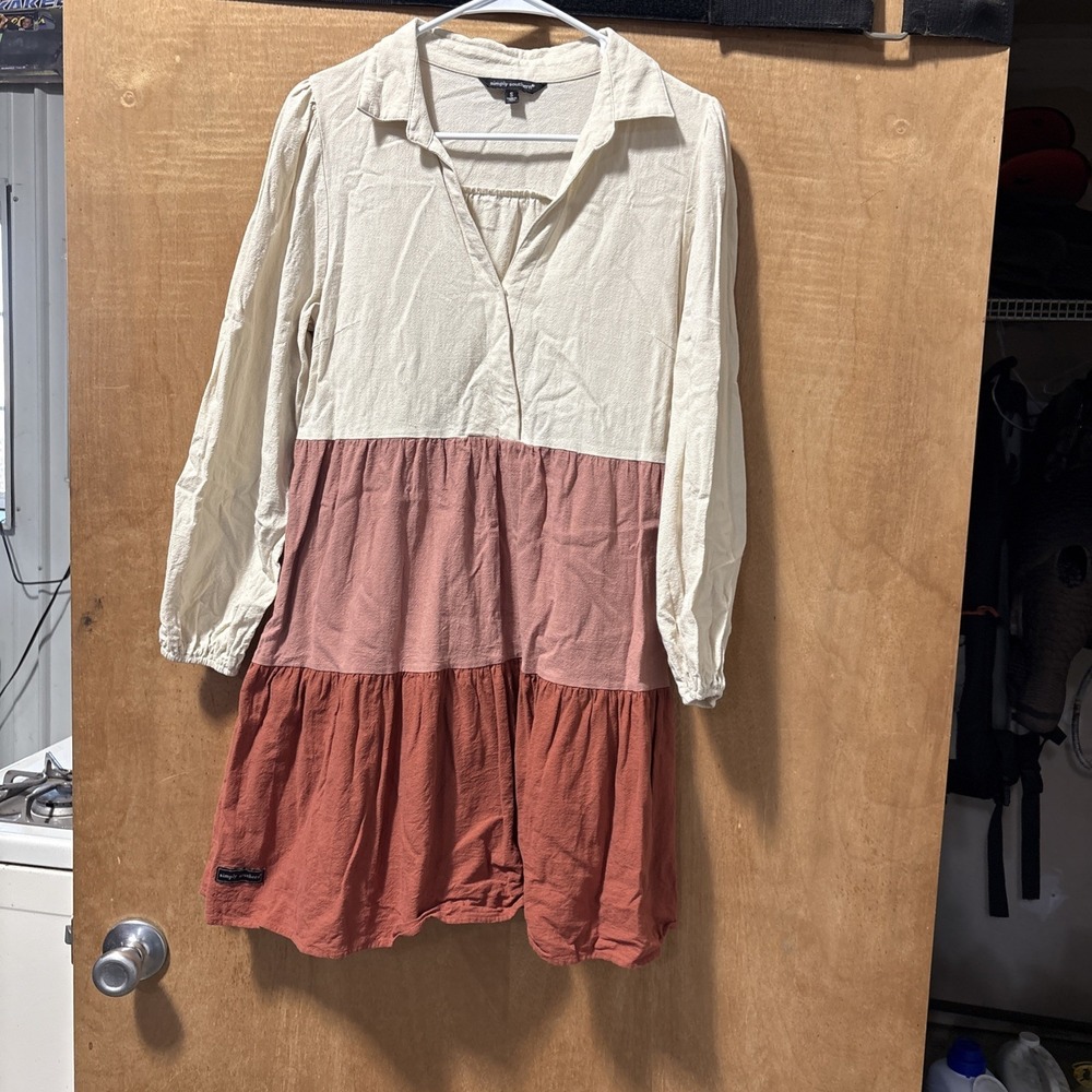 Simply Southern Dress Sz. Small Ombré Ruffle Cotton Gauze Summer Comfort Beach